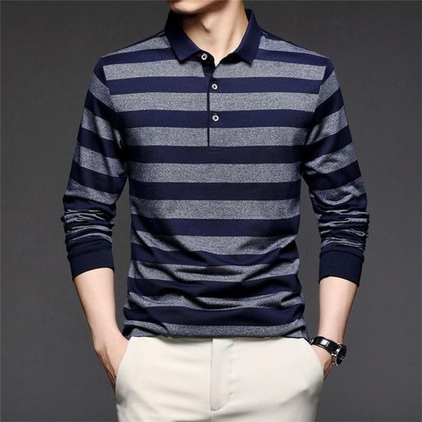 men's polos spring and autumn long sleeve t-shirt shirt lapel stripe casual korean style t for man, White;black
men's polos spring and autumn long sleeve t-shirt shirt lapel stripe casual korean style t for man, White;black