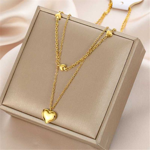 chains 316l stainless steel gold 3d glossy heart necklace simple temperament double layer ladies, Silver
chains 316l stainless steel gold 3d glossy heart necklace simple temperament double layer ladies, Silver