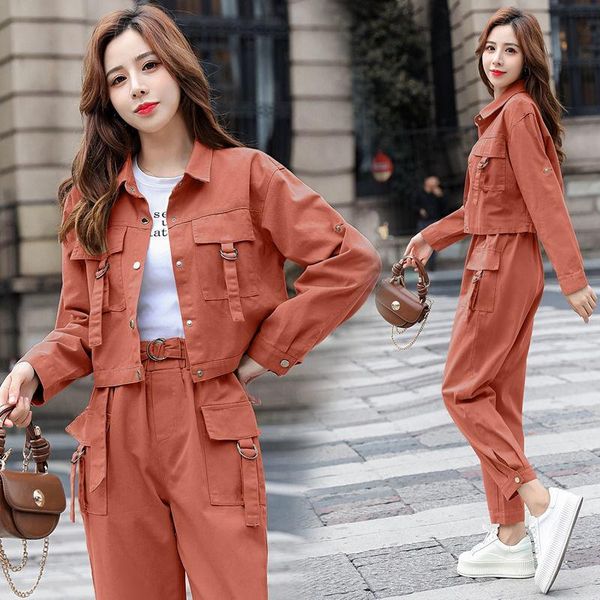 women's two piece pants 2021 women spring casual pieces set lady single breasted coat & harem female vintage short suits o101, White
women's two piece pants 2021 women spring casual pieces set lady single breasted coat & harem female vintage short suits o101, White