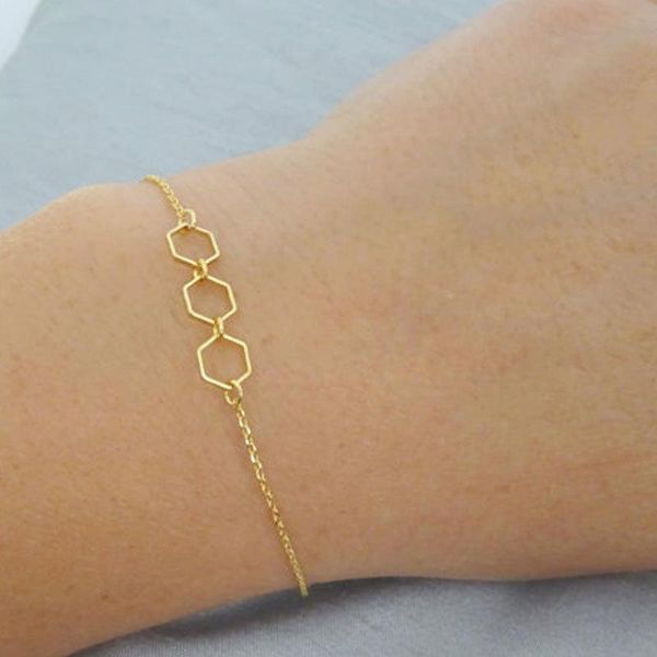 simple geometric hollow out hexagon bracelet creative gold silver color metal accessories fashion women's jewelry link, chain, Black
simple geometric hollow out hexagon bracelet creative gold silver color metal accessories fashion women's jewelry link, chain, Black