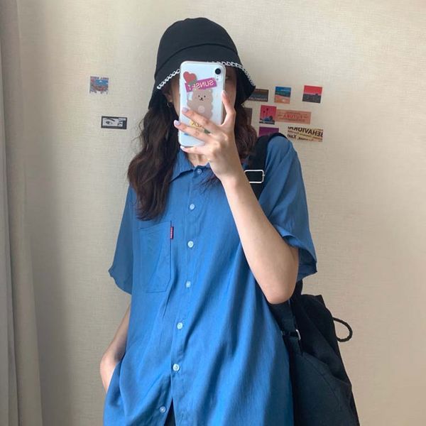 korean style cotton shirt short sleeve blouses turn down collar womens and blouse 2021 (f3976), White
korean style cotton shirt short sleeve blouses turn down collar womens and blouse 2021 (f3976), White