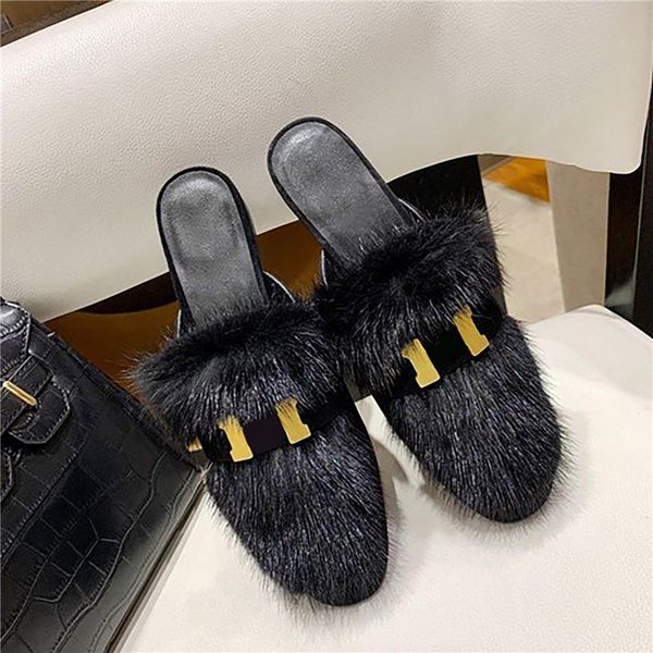 autumn wool mink hair shoes fashion leisure winter plush slippers indoor e warm fox fur sandals for women slides quality size 35-40, Black
autumn wool mink hair shoes fashion leisure winter plush slippers indoor e warm fox fur sandals for women slides quality size 35-40, Black