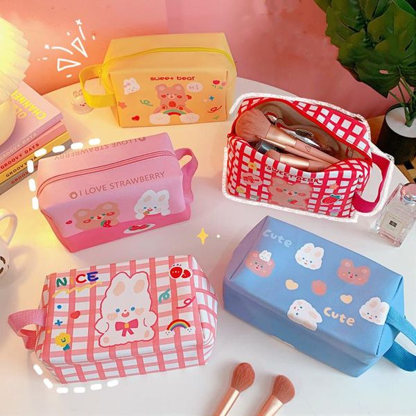 women's cute bear cosmetic bag ins large-capacity portable travel wash makeup transparent waterproof storage box bags & cases
women's cute bear cosmetic bag ins large-capacity portable travel wash makeup transparent waterproof storage box bags & cases