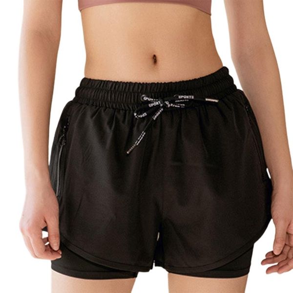 women's shorts ladies breathable double layer shorts, summer solid color/leopard print outdoor sports short trousers for running yoga, White;black
women's shorts ladies breathable double layer shorts, summer solid color/leopard print outdoor sports short trousers for running yoga, White;black