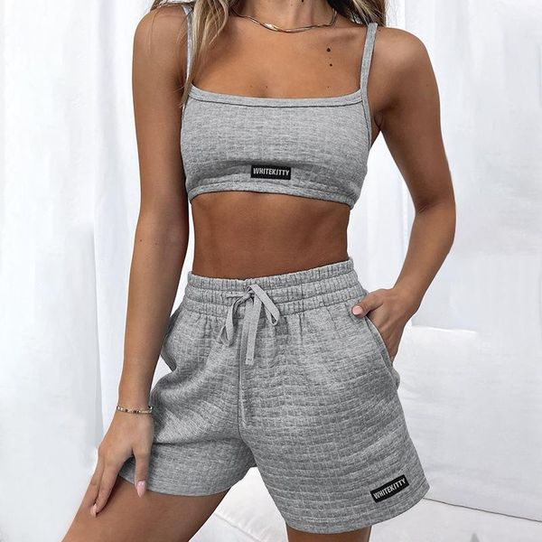 women's tracksuits summer casual tracksuit shorts set letter print skinny and mini biker sport two piece clothing 2021, Gray
women's tracksuits summer casual tracksuit shorts set letter print skinny and mini biker sport two piece clothing 2021, Gray