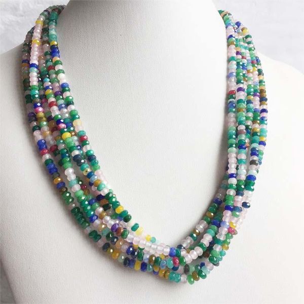 chains 3*4mm faceted colorful mix color jade necklace vintage natural stone jewelry noble elegant exquisite beaded chain choker collier, Silver
chains 3*4mm faceted colorful mix color jade necklace vintage natural stone jewelry noble elegant exquisite beaded chain choker collier, Silver