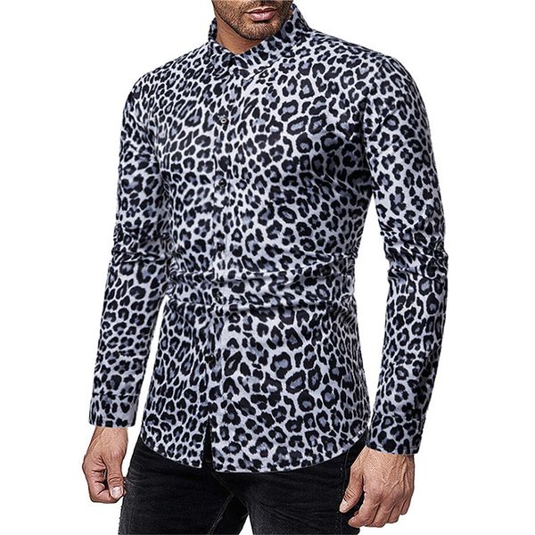 leopard pattern men's long-sleeved shirt comfortable fit fashion travel office entertainment, White;black
leopard pattern men's long-sleeved shirt comfortable fit fashion travel office entertainment, White;black
