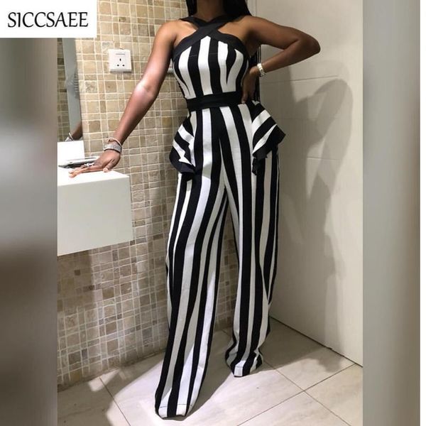 women's jumpsuits & rompers black and white vertical striped print for women backless wide leg palazzo pants overalls ruffles sexy, Black;white
women's jumpsuits & rompers black and white vertical striped print for women backless wide leg palazzo pants overalls ruffles sexy, Black;white
