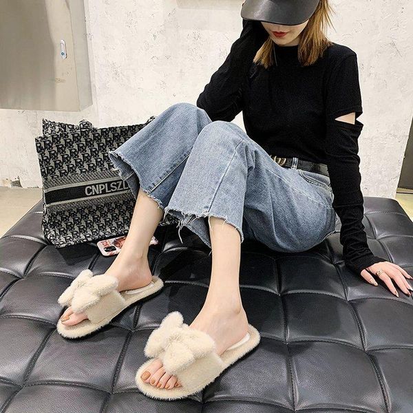 spring and autumn fashion plush slippers female leisure bow versatile wear x601, Black
spring and autumn fashion plush slippers female leisure bow versatile wear x601, Black