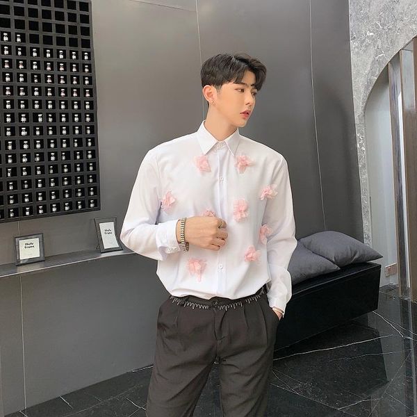 brand fashion show men pink flower long sleeve casual white shirts male dress stitching gentlemen's youth men's, White;black
brand fashion show men pink flower long sleeve casual white shirts male dress stitching gentlemen's youth men's, White;black