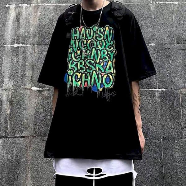women's t-shirt summer high street hip-hop letter print loose short-sleeved woman tshirts women clothes goth streetwear top, White
women's t-shirt summer high street hip-hop letter print loose short-sleeved woman tshirts women clothes goth streetwear top, White