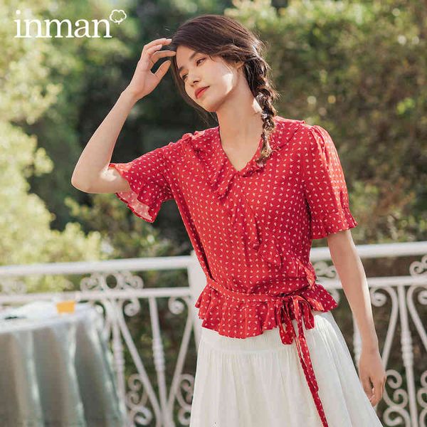 blouses summer french style lace-up nipped waist elegant ruffled collar floral blouse 67vr, White
blouses summer french style lace-up nipped waist elegant ruffled collar floral blouse 67vr, White