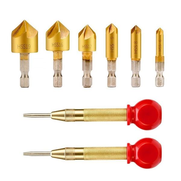 professional drill bits 2 x automatic center hole punch marker scribe with cushion cap and 6 pieces countersink bit set 1/4 inch hex shank 9
professional drill bits 2 x automatic center hole punch marker scribe with cushion cap and 6 pieces countersink bit set 1/4 inch hex shank 9