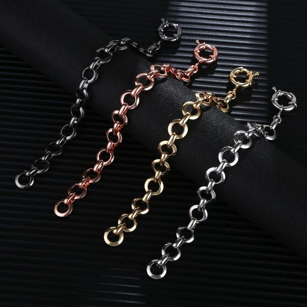 link, chain simple sailor buckle bracelet fashion ins trendy round 18k gold plated for women, Black
link, chain simple sailor buckle bracelet fashion ins trendy round 18k gold plated for women, Black