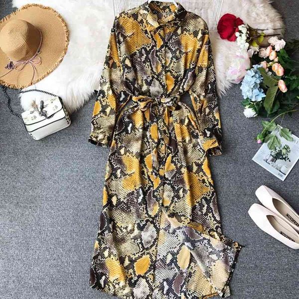 spring summer women's chic snake pattern shirt dress long-sleeved new loose thin tide lace female vestidos wa407 210325, Black;gray
spring summer women's chic snake pattern shirt dress long-sleeved new loose thin tide lace female vestidos wa407 210325, Black;gray