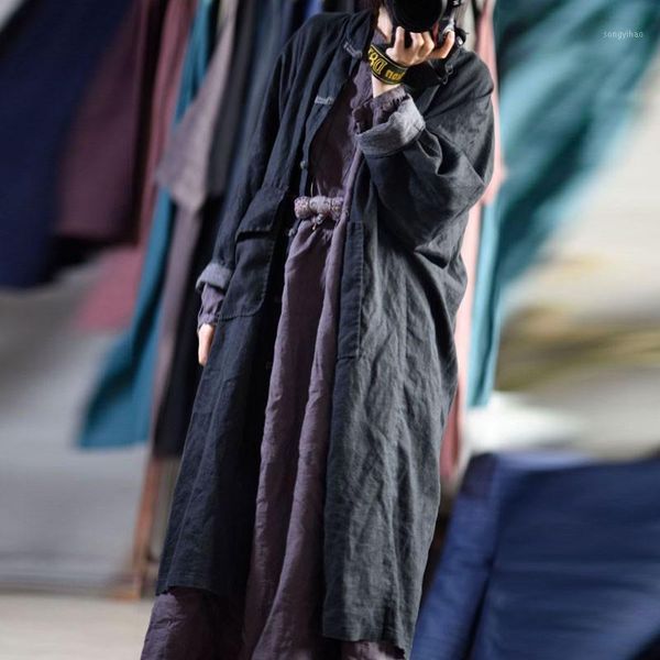 women's trench coats johnature cotton linen solid color retro plate buckle cardigan 2021 autumn simple loose plus size women windbreake, Tan;black
women's trench coats johnature cotton linen solid color retro plate buckle cardigan 2021 autumn simple loose plus size women windbreake, Tan;black