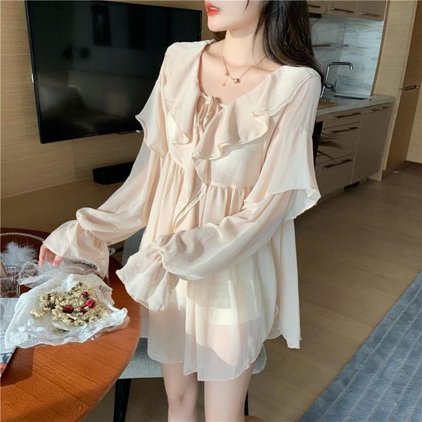 women's french-style immortal blouse ruffles loose-fit mid-length bell sleeve v-neck chiffon blouses & shirts, White
women's french-style immortal blouse ruffles loose-fit mid-length bell sleeve v-neck chiffon blouses & shirts, White