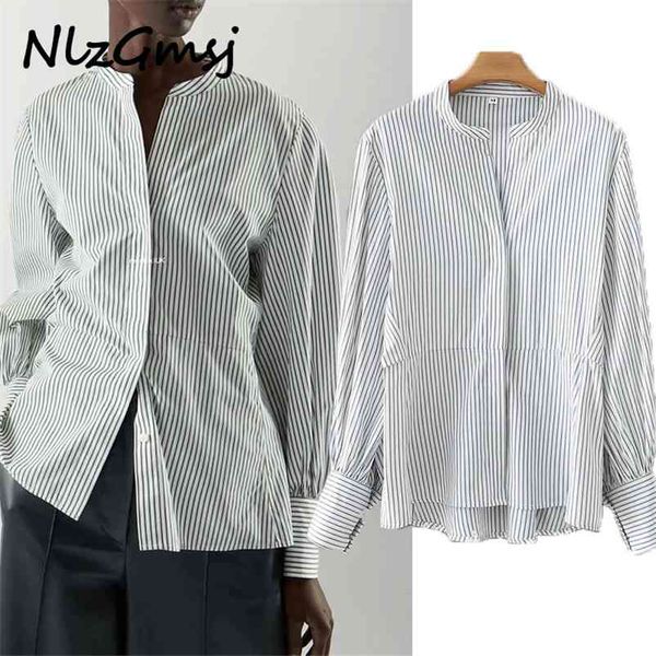blouse women collect waist striped shirt long sleeve female single breasted o-neck s 03 210628, White
blouse women collect waist striped shirt long sleeve female single breasted o-neck s 03 210628, White