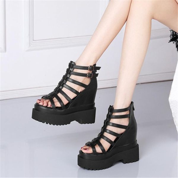 dress shoes pxelena gothic punk women genuine leather gladiator rome sandals t tied hidden wedge high heels platform hollow out summer, Black
dress shoes pxelena gothic punk women genuine leather gladiator rome sandals t tied hidden wedge high heels platform hollow out summer, Black