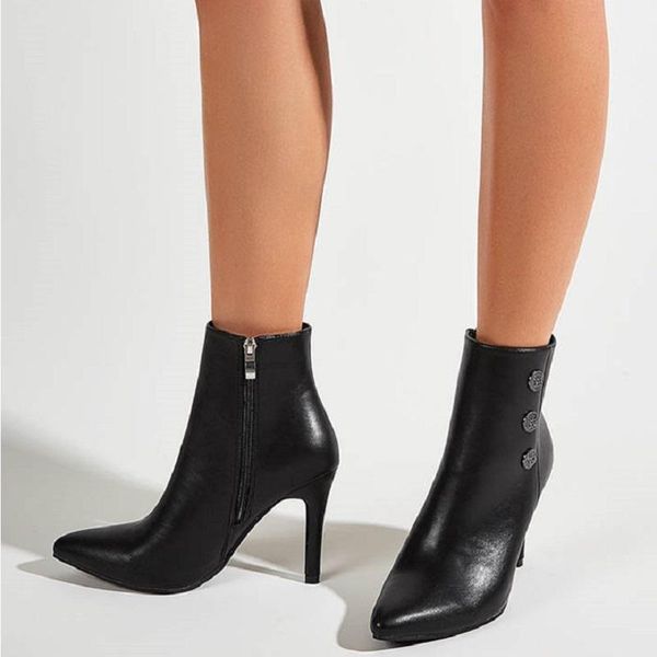 boots autumn winter women pu leather high heels ladies ankle black pointed toe stiletto party club shoes
boots autumn winter women pu leather high heels ladies ankle black pointed toe stiletto party club shoes