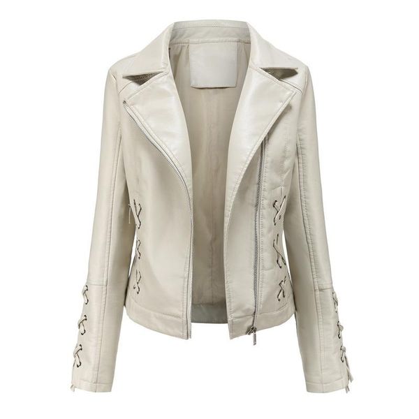 women's leather & faux solid color streetwear bandage pu jacket women's autumn lapel zipper long sleeve short tide, Black
women's leather & faux solid color streetwear bandage pu jacket women's autumn lapel zipper long sleeve short tide, Black