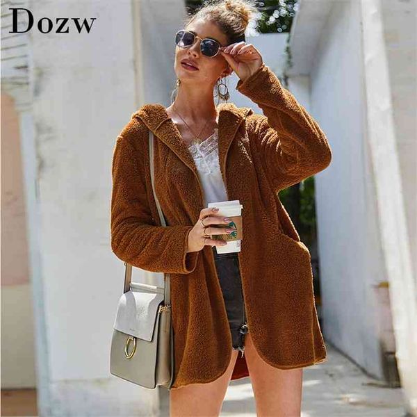women faux fur jacket coat solid long sleeve autumn winter fleece cardigan casual outwear hooded pocket teddy 210515, Black
women faux fur jacket coat solid long sleeve autumn winter fleece cardigan casual outwear hooded pocket teddy 210515, Black