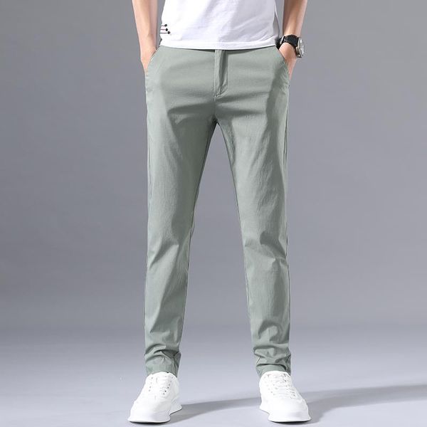 men's pants summer thin casual men fashion light green straight slim fit trousers 3 colors size 38, Black
men's pants summer thin casual men fashion light green straight slim fit trousers 3 colors size 38, Black