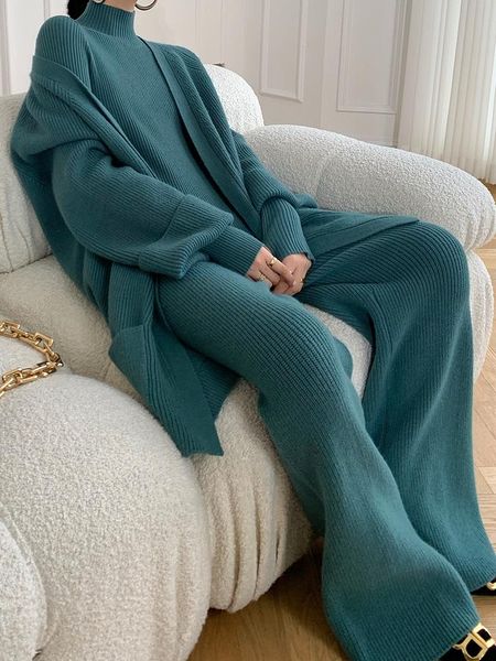 women's two piece pants 2021 french style elegant half high neck pullover sweater drape cardigan + knitted wide leg jasper khaki three, White
women's two piece pants 2021 french style elegant half high neck pullover sweater drape cardigan + knitted wide leg jasper khaki three, White