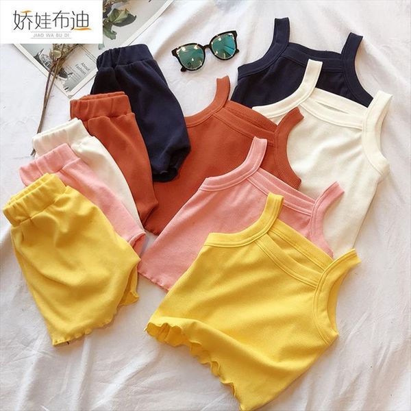 cotton baby girls clothes suit summer sleeveless vest shorts 2pcs children set sleepwear clothing p434, White
cotton baby girls clothes suit summer sleeveless vest shorts 2pcs children set sleepwear clothing p434, White