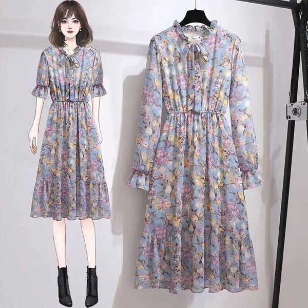 casual dresses women's 2021 spring sister korean version shows thin in long temperament floral dress fashion, Black;gray
casual dresses women's 2021 spring sister korean version shows thin in long temperament floral dress fashion, Black;gray