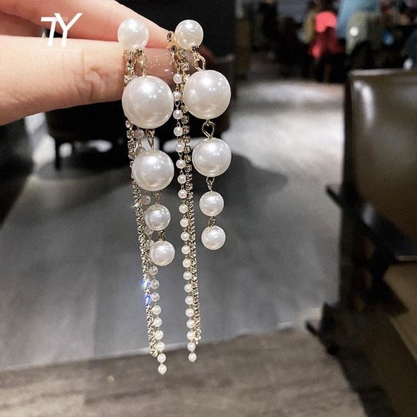 dangle & chandelier european and american exaggerated pearl string long drop earrings for woman 2021 korean fashion jewelry party luxury acc, Silver
dangle & chandelier european and american exaggerated pearl string long drop earrings for woman 2021 korean fashion jewelry party luxury acc, Silver