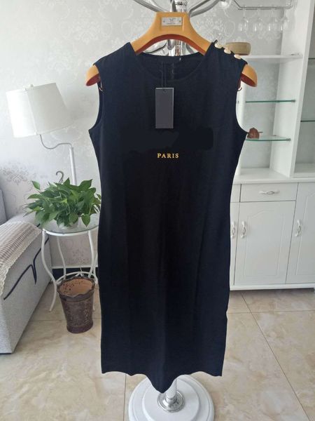 women casual dresses classic letter pattern print gold button women's active style summer sleeveless dress, Black;gray
women casual dresses classic letter pattern print gold button women's active style summer sleeveless dress, Black;gray