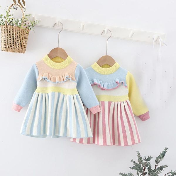 girl's dresses autumn winter girls princess kids children baby infants knitted dress ruffle long sleeve knitwear vestidos s12938, Red;yellow
girl's dresses autumn winter girls princess kids children baby infants knitted dress ruffle long sleeve knitwear vestidos s12938, Red;yellow
