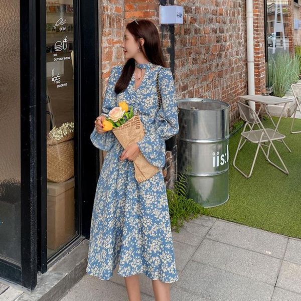 casual dresses women autumn spring dress lady korean style vintage floral chiffon flare long sleeve bow midi vestidos, Black;gray
casual dresses women autumn spring dress lady korean style vintage floral chiffon flare long sleeve bow midi vestidos, Black;gray