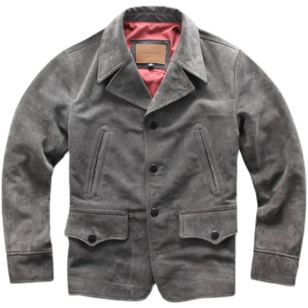 men's leather & faux 2021 grey genuine jacket men casual style plus size 4xl real natural cow suede autumn slim fit pea coat, Black
men's leather & faux 2021 grey genuine jacket men casual style plus size 4xl real natural cow suede autumn slim fit pea coat, Black