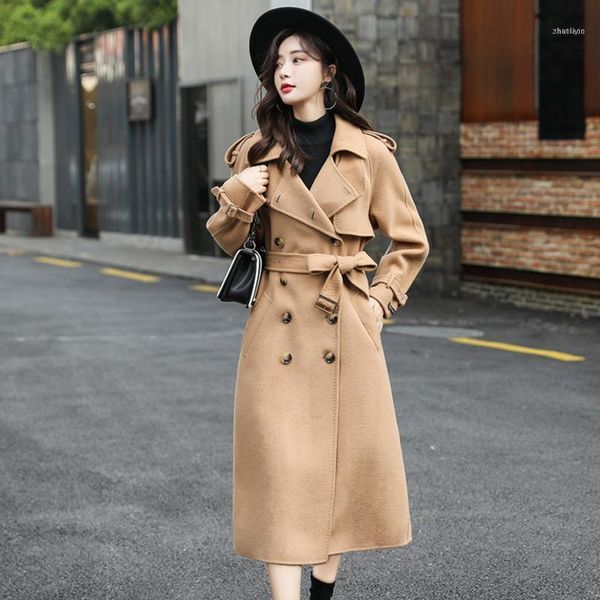 wool blends overcoat women long coat autumn winter 2021 fashion thicken warm woolen jacket loose sashes outerwear female1, Black
wool blends overcoat women long coat autumn winter 2021 fashion thicken warm woolen jacket loose sashes outerwear female1, Black