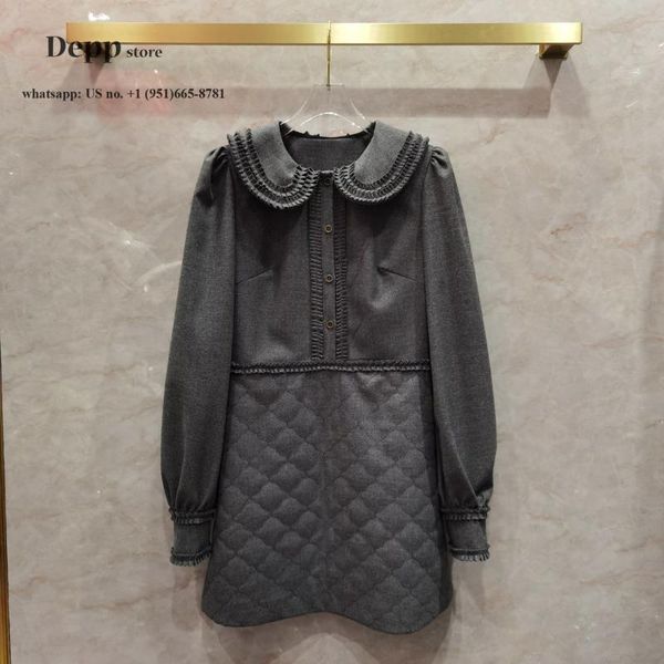 casual dresses luxury designer high end woman winter style doll collar balck vintage dress puff sleeve mini party for women, Black;gray
casual dresses luxury designer high end woman winter style doll collar balck vintage dress puff sleeve mini party for women, Black;gray