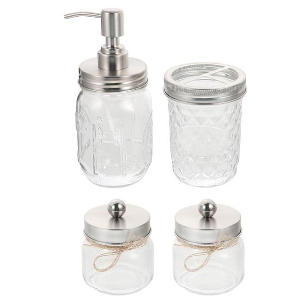 bath accessory set 1 of 4pcs toothbrush and soap boxes for bathroom storage containers (silver)
bath accessory set 1 of 4pcs toothbrush and soap boxes for bathroom storage containers (silver)