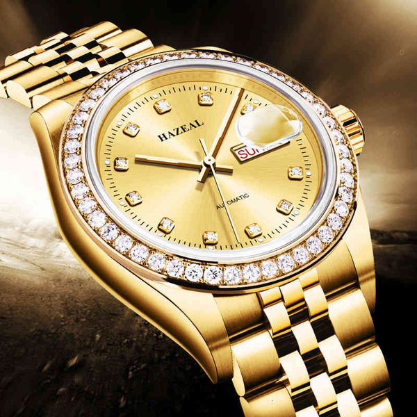 mechanical hazeal luxury watches men automatic movement gold man waterproof sapphire week crystal date 316l clock, Slivery;brown
mechanical hazeal luxury watches men automatic movement gold man waterproof sapphire week crystal date 316l clock, Slivery;brown