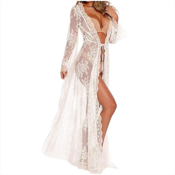 long dress sheer women sleepwear gown lingerie cardigan lace nightwear robes for female night g4, Black;red
long dress sheer women sleepwear gown lingerie cardigan lace nightwear robes for female night g4, Black;red