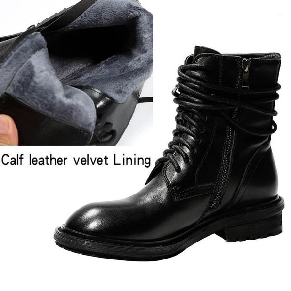 boots okkdey genuine cow leather women short british style knight thick heel flat snow ankle1, Black
boots okkdey genuine cow leather women short british style knight thick heel flat snow ankle1, Black