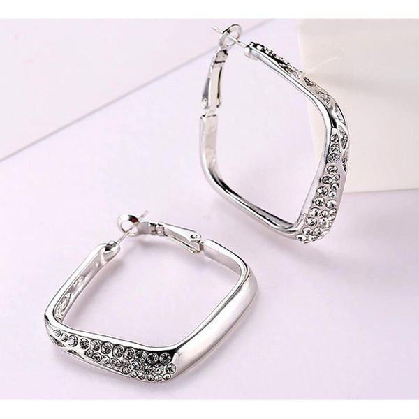 hoop & huggie design trend simple crystal geometric sqaure charm earrings for women wedding earing girls jewelry gifts, Golden;silver
hoop & huggie design trend simple crystal geometric sqaure charm earrings for women wedding earing girls jewelry gifts, Golden;silver