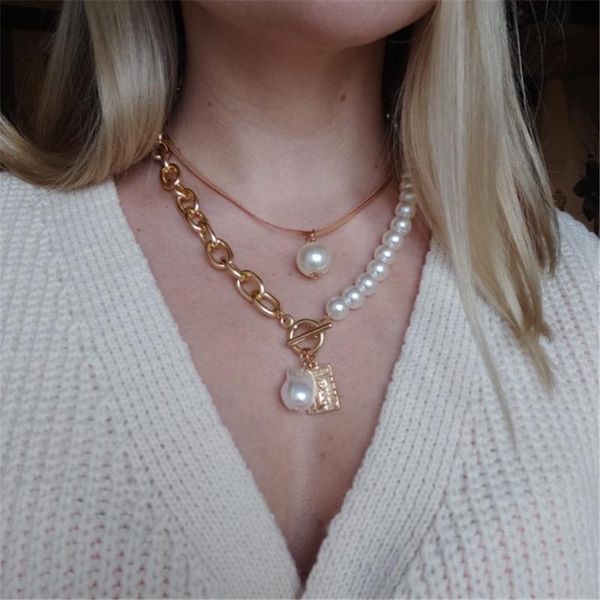 fashion multi-layers pearl geometric pendants necklaces for women gold color metal snake chain necklace design jewelry gift chokers, Golden;silver
fashion multi-layers pearl geometric pendants necklaces for women gold color metal snake chain necklace design jewelry gift chokers, Golden;silver