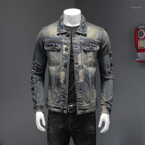 men's jackets jacket men 2021 spring and autumn solid color broken single breasted slim retro long sleeve denim, Black;brown
men's jackets jacket men 2021 spring and autumn solid color broken single breasted slim retro long sleeve denim, Black;brown