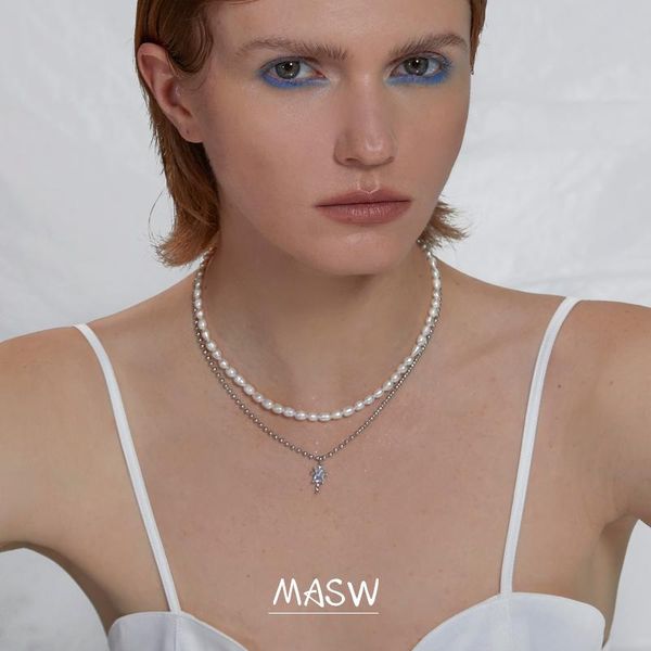 chains masw original design natural pearls necklace 2021 trend two layer small beads chain choker women jewelry gifts, Silver
chains masw original design natural pearls necklace 2021 trend two layer small beads chain choker women jewelry gifts, Silver
