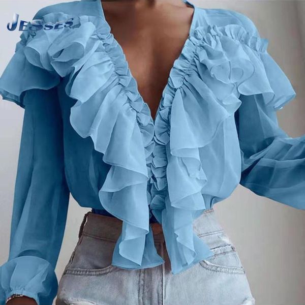 women's blouses & shirts loose v-neck shirt with ruffled long-sleeved spring ladies solid color office chic blouse autumn female b, White
women's blouses & shirts loose v-neck shirt with ruffled long-sleeved spring ladies solid color office chic blouse autumn female b, White