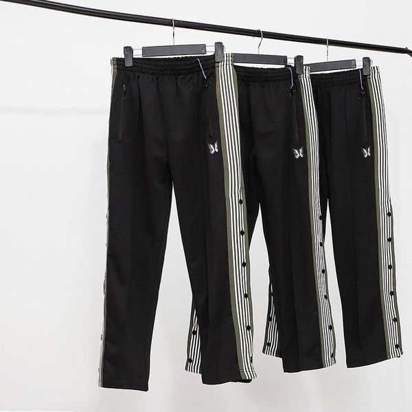 men's pants hip hop awge side button sweatpants men women autumn high street fashion retro needles, Black
men's pants hip hop awge side button sweatpants men women autumn high street fashion retro needles, Black