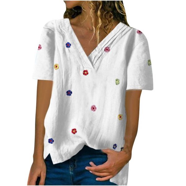 women's t-shirt harajuku fashion flower print female v-neck loose femme tee clothing camisetas de mujer, White
women's t-shirt harajuku fashion flower print female v-neck loose femme tee clothing camisetas de mujer, White
