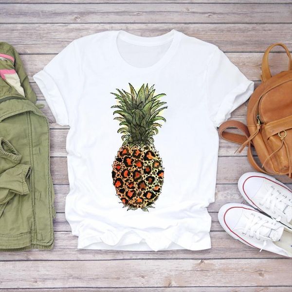 fruit pineapple leopard fashion women cute printed 90s ladies womens graphic female tee, White
fruit pineapple leopard fashion women cute printed 90s ladies womens graphic female tee, White