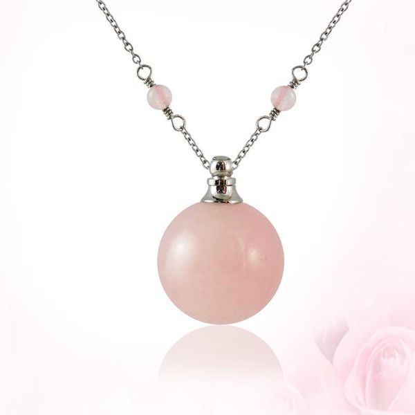 pendant necklaces 1pc 16/18mm natural rose quartzs stone ball essential oil bottles pendants perfume bottle necklace for women, Silver
pendant necklaces 1pc 16/18mm natural rose quartzs stone ball essential oil bottles pendants perfume bottle necklace for women, Silver